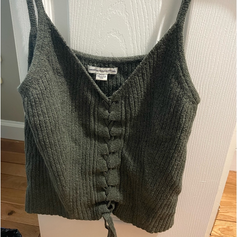Green Knit American Eagle Tank Top, Size M